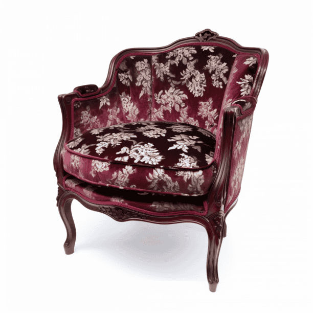 Louis XV bordeaux fluwelen herdersstoel
