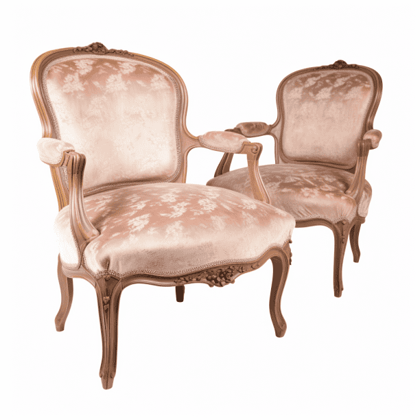 Roze Louis XV Louis XVI fauteuil