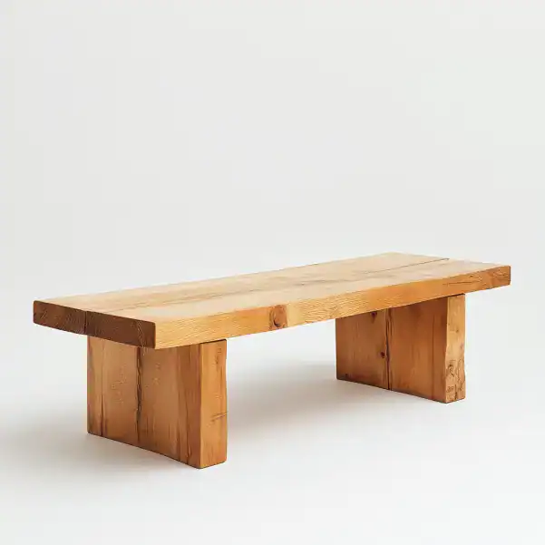 Table en bois rectangulaire a 2 pieds planches