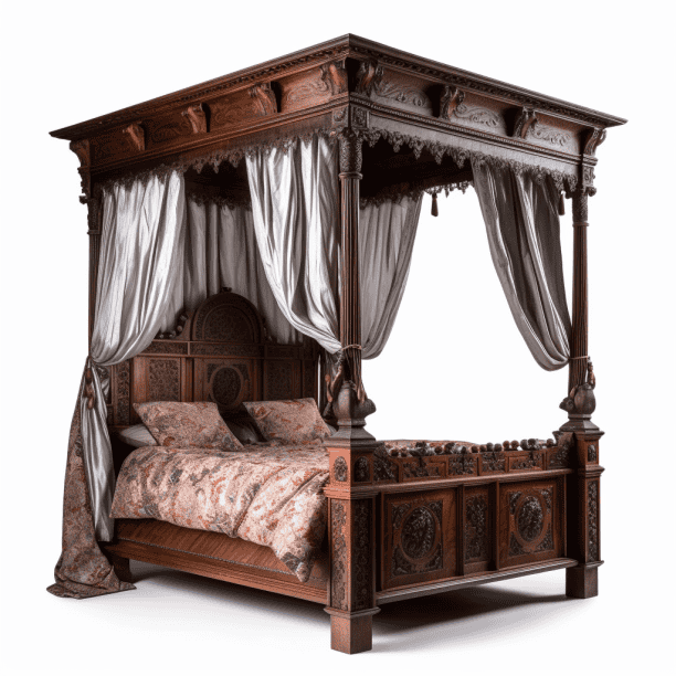 Lit à baldaquin médiéval