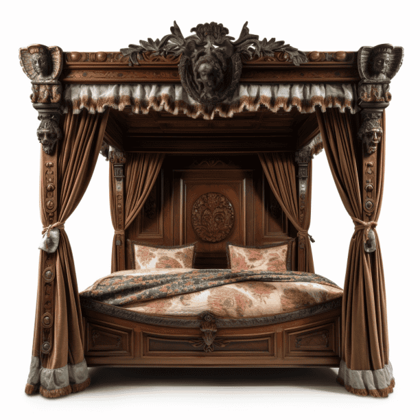Lit à baldaquin moyen-âge