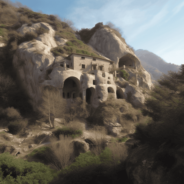 maison troglodyte extérieur