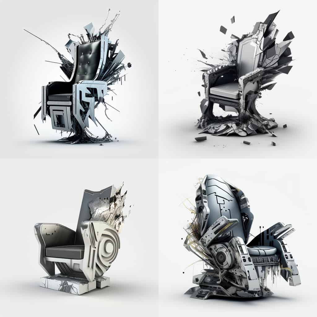 Voltaire-stijl fauteuil cyberpunk versie