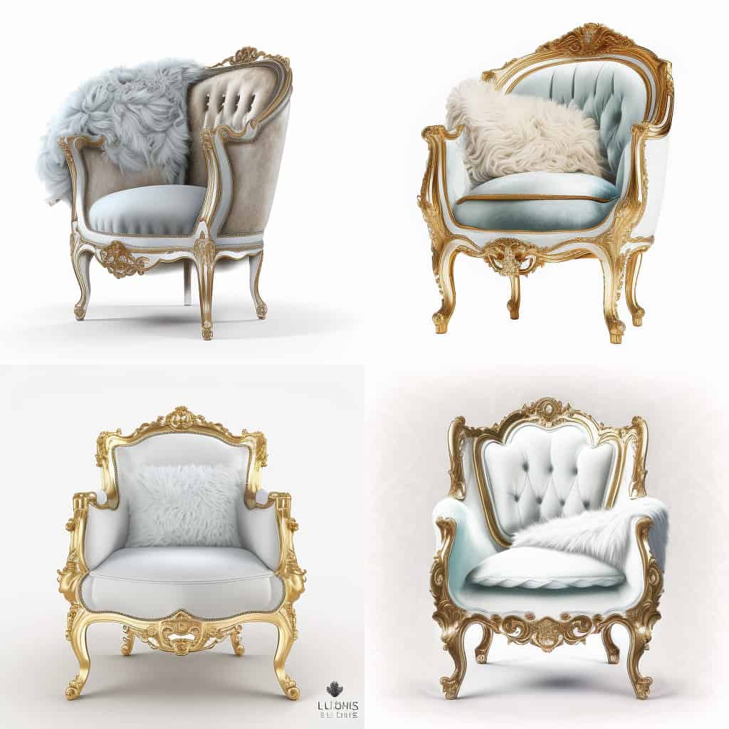 Louis XVI fauteuils vernieuwd in fluweel en bont