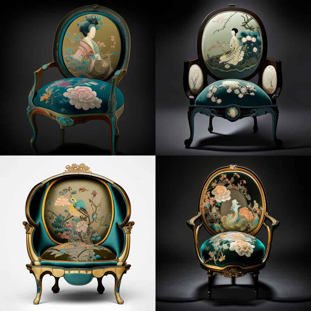 Louis XV relooked in Japanese kimono style