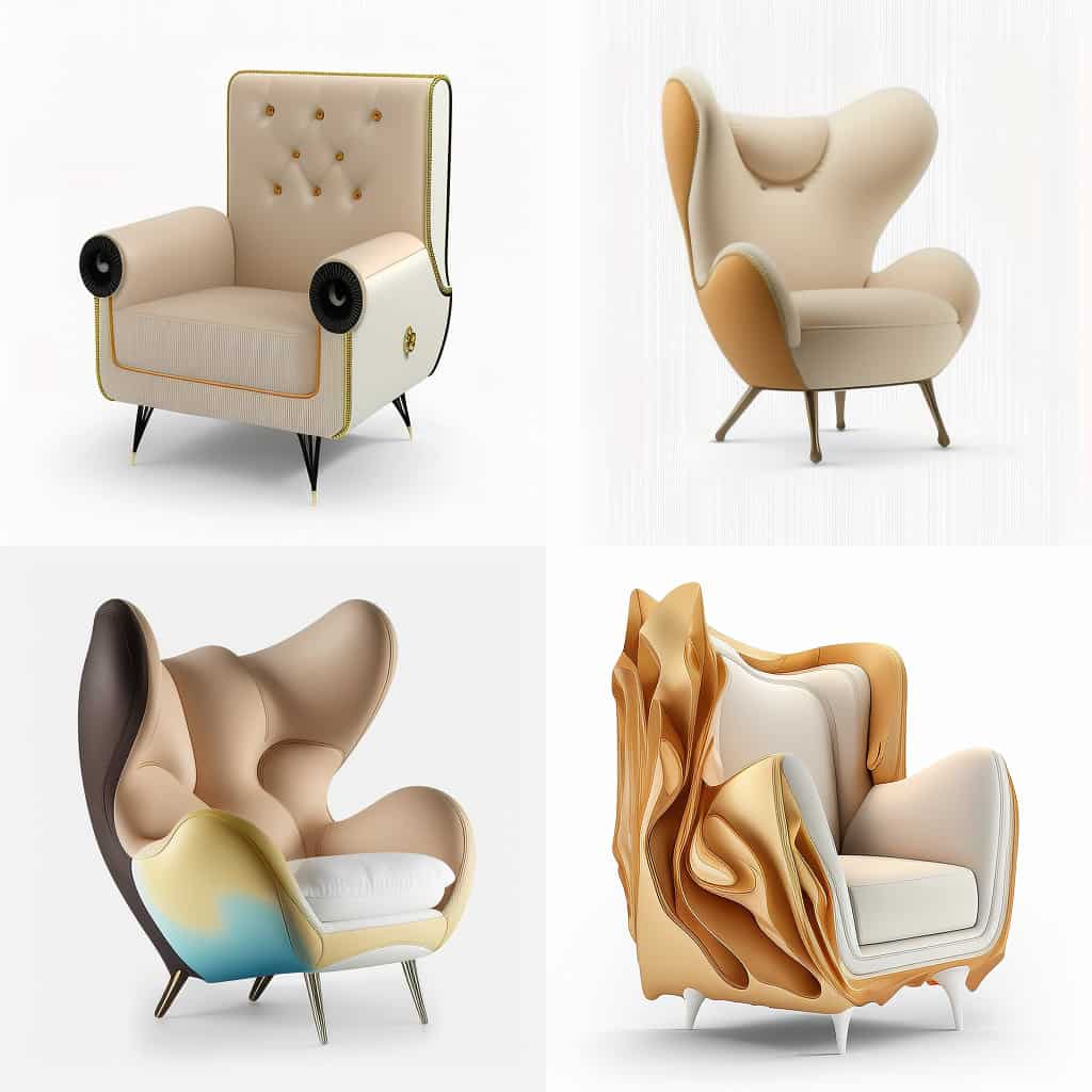 Voltaire fauteuil makeover gezien door een AI