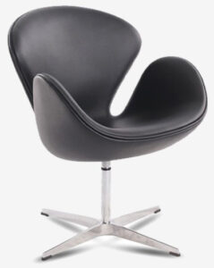 Arne Jacobsen - Fauteuil Swan en cuir noir