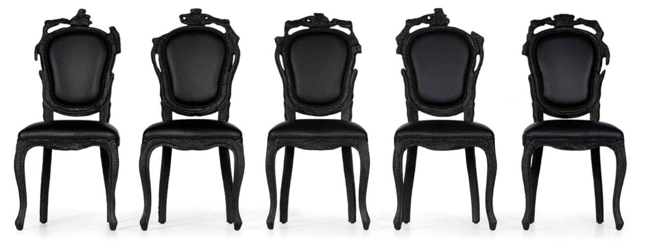 Maarten Baas Chaise en bois brûlé Smoke MOOOI