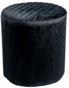 Pouf haut en velours noir e1652295280857