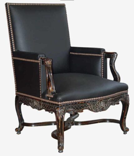 Fauteuil Louis XIV relooké noir