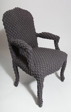 Louis XIV fauteuil herbekeken in stof