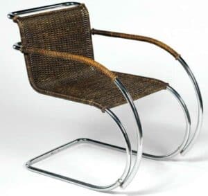 Ludwig Mies van der Rohe fauteuil MR20 canné