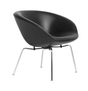 Arne Jacobsen fauteuil the pot cuir noir