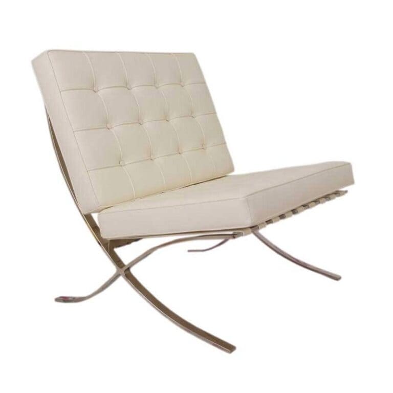 Chaise Barcelona blanc crème - Lilly Reich et Ludwig Mies van der Rohe