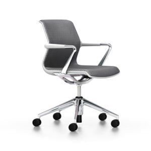 Antonio Citterio Chaise Unix Chair 5 branches roues gris aluminium Vitra