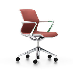 Antonio Citterio Chaise Unix Chair 5 branches roulettes brique gris Vitra