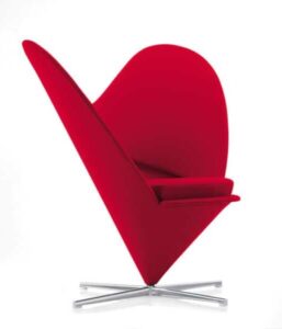 Verner Panton chaise heart cone chair rouge Vitra côté