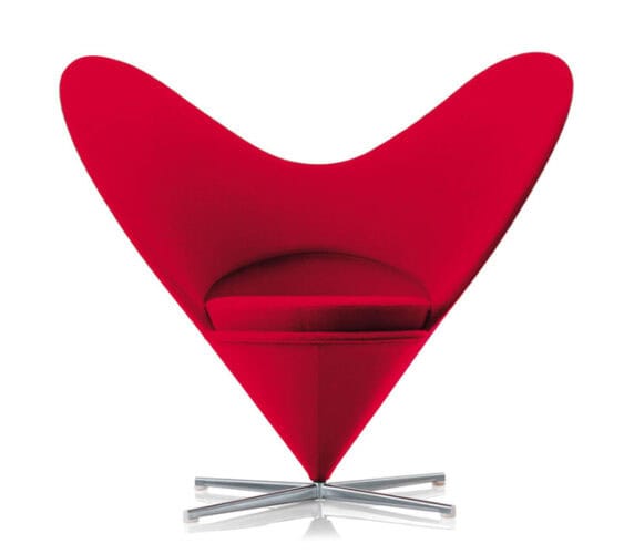 Verner Panton chaise heart cone chair rouge Vitra