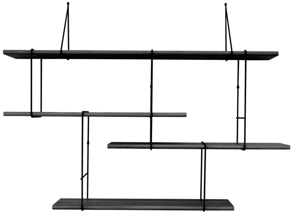Étagère design Link en frêne noir
