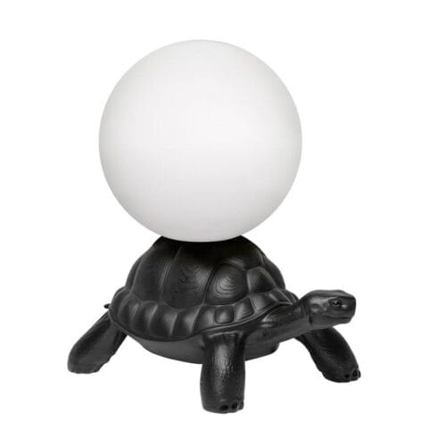 Lampe tortue noire Turtle carry lamp Marcantonio Qeeboo