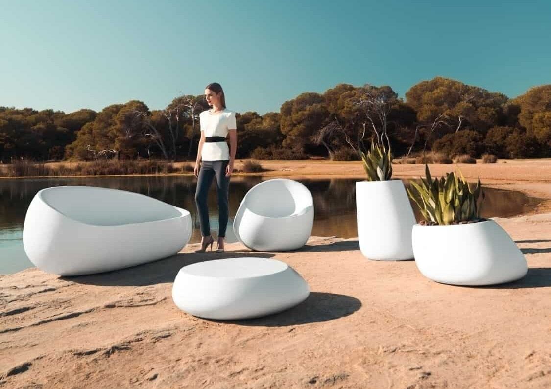 Pot de fleur Stone blanc Vondom Stefano Giovannoni