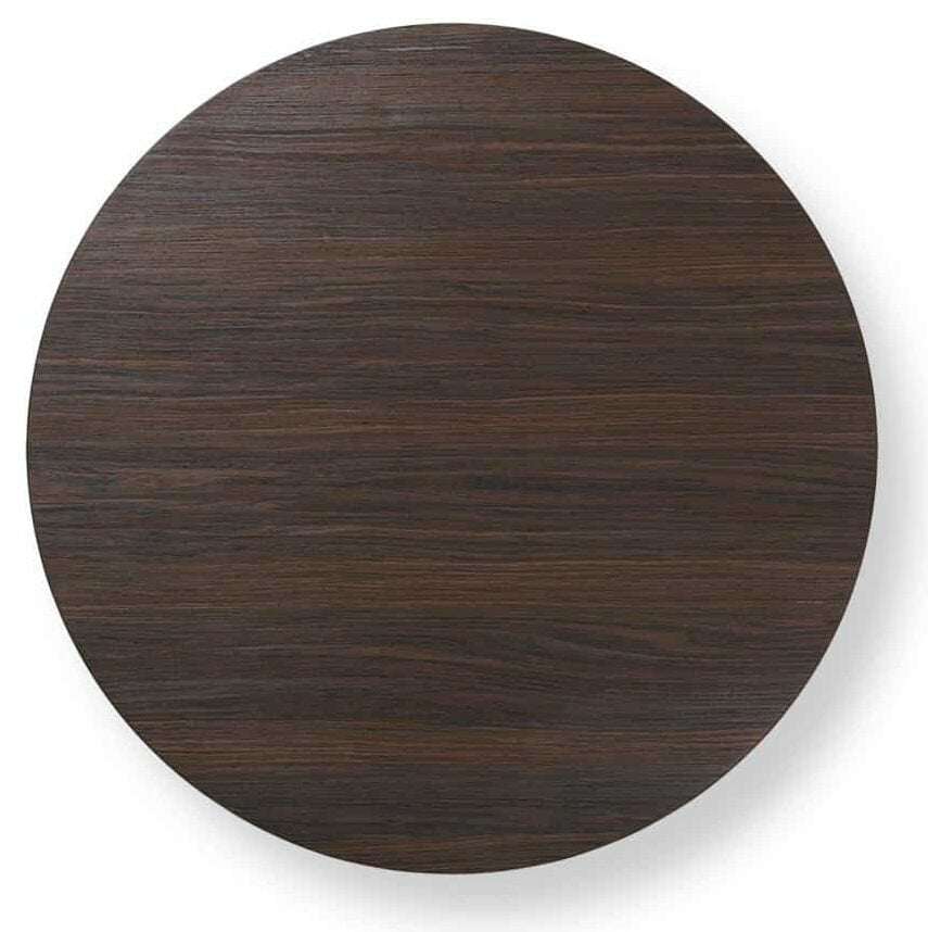Table basse design ronde en chêne fumé