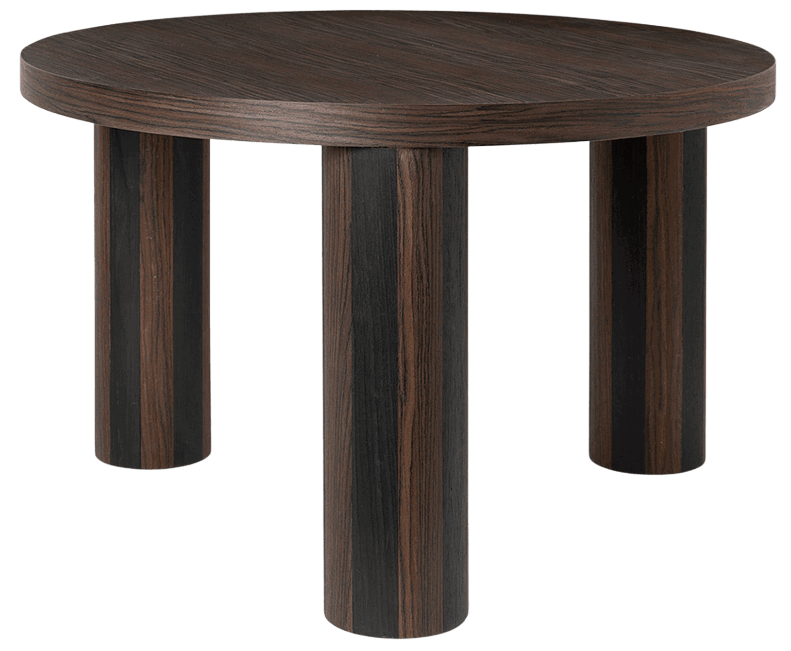 Table basse design ronde en chêne fumé ferm Living