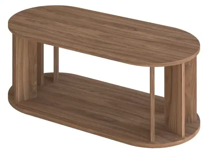 Table basse en bois couleur noyer