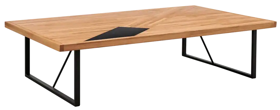 Table basse en chêne et métal