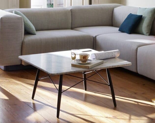 Table basse en marbre blanc Charles Eames Vitra