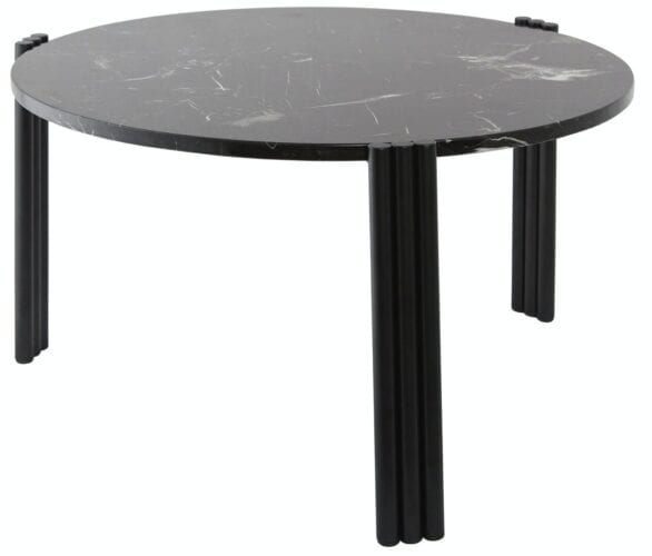 Table basse en marbre noir et métal noir AYTM