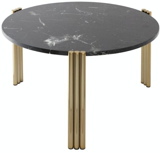 Table basse en marbre noir et métal or AYTM