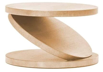 Table basse ronde en chêne Omri Revesz Match point