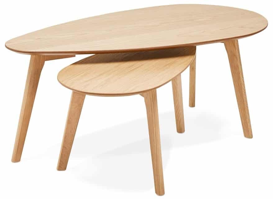 Tables basses gigogne en chêne naturel