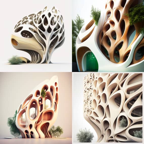 IA Architecture futuriste batiment en bois IA Architecture futuriste bâtiment en bois