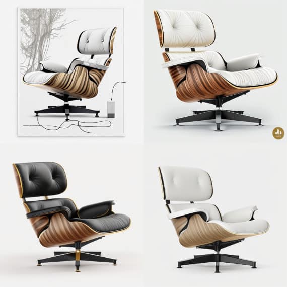 Midjourney Eames Lounge chair fauteuil Midjourney Eames Lounge chair fauteuil