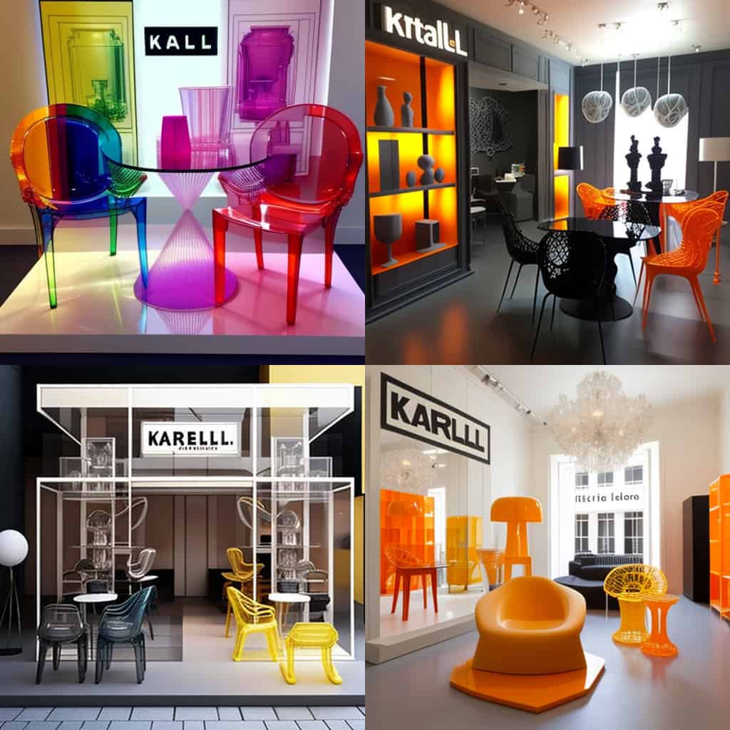 Midjourney Showroom Kartell Midjourney Showroom Kartell
