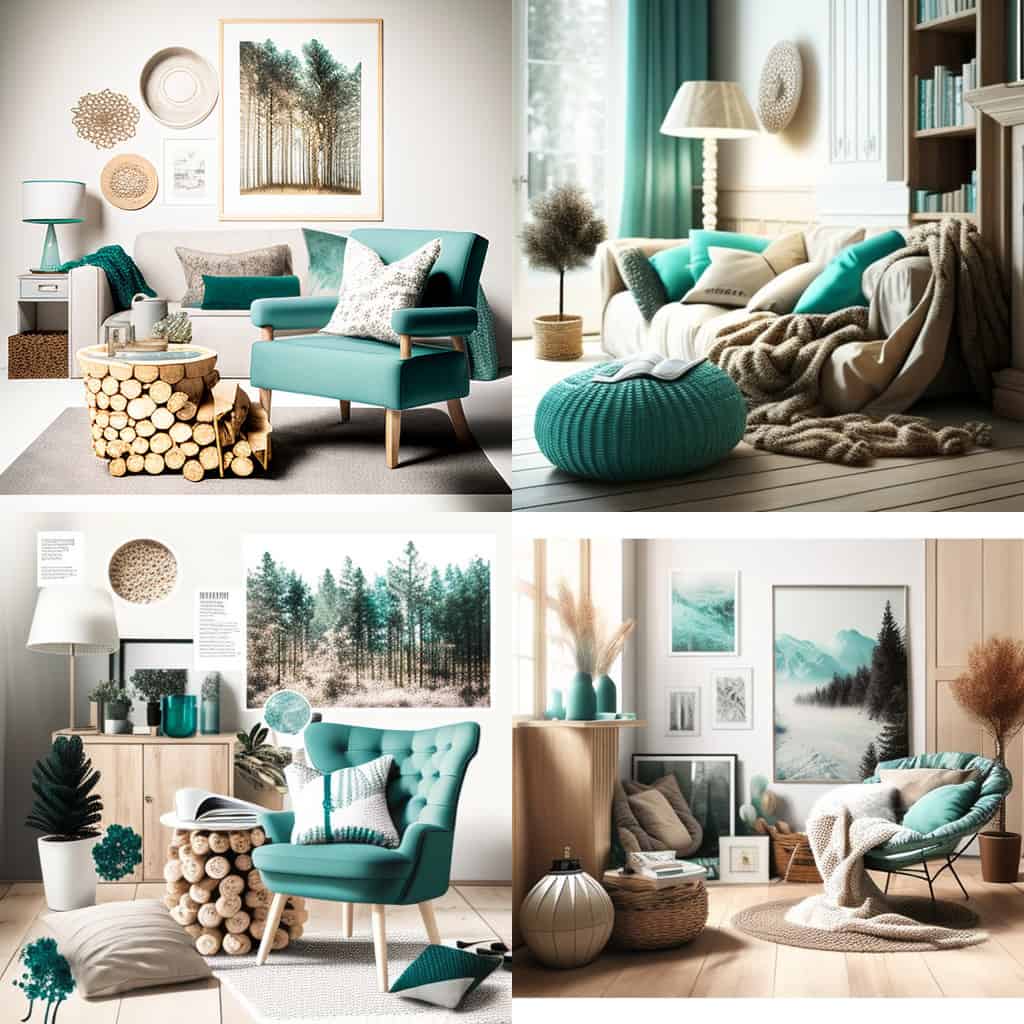 Midjourney living room beige turquoise Midjourney living-room beige turquoise