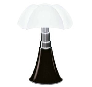 Gae Aulenti Lampe Pipistrello marron noir LED