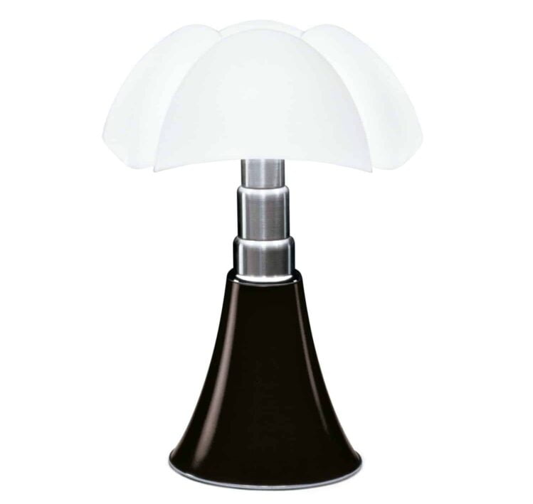 Gae Aulenti Lampe Pipistrello marron noir LED