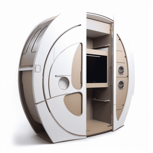 Armoire futuriste en carton