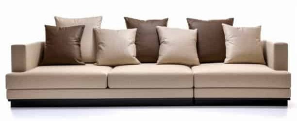 Canapé écodesign beige avec revêtement de lin