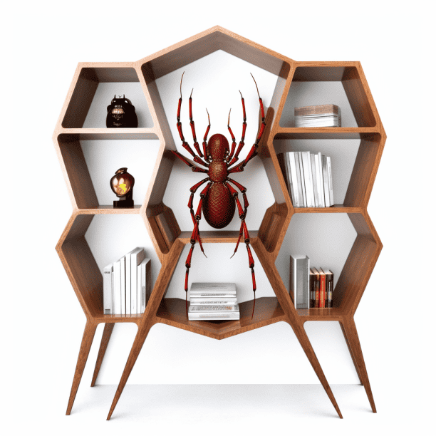 Etagère design toile d'araignée bois clair