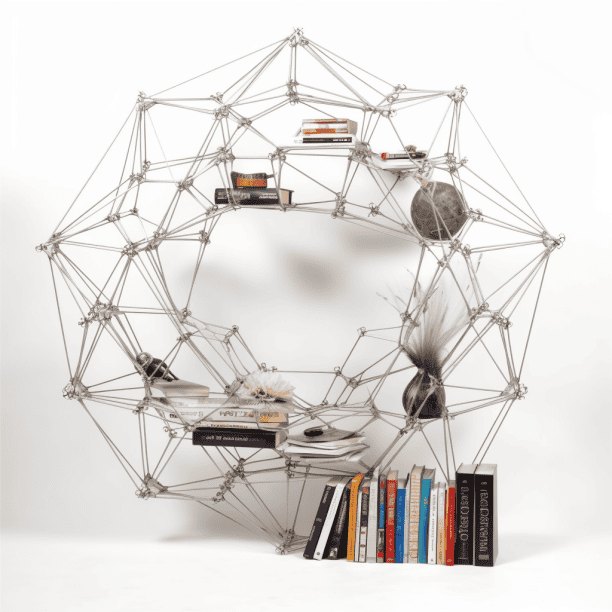 Etagère design toile d'araignée corde blanc