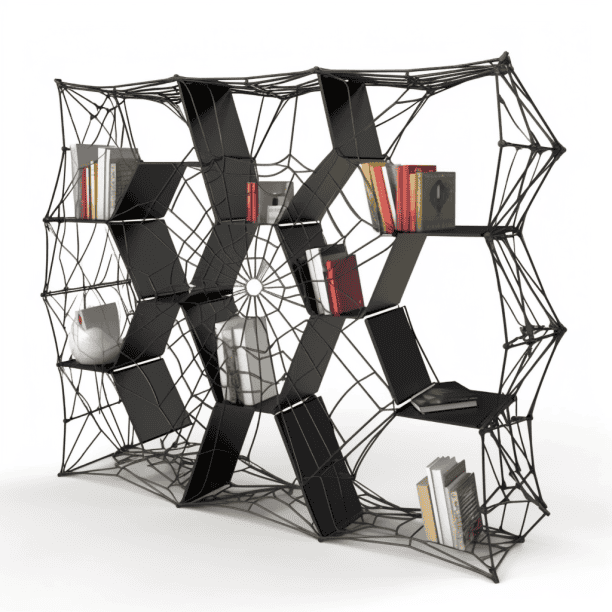 Etagère design toile d'araignée plastique corde