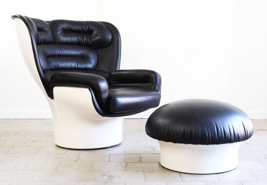 Fauteuil Elda et ottomane Joe Colombo e1728914728654