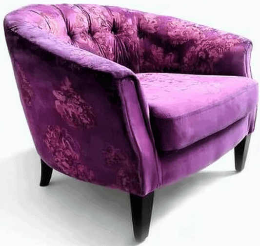 Fauteuil crapaud modernisé violet