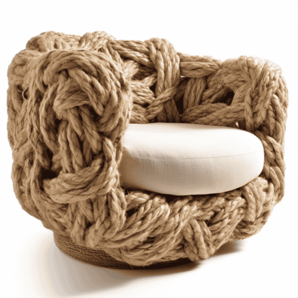 Fauteuil écoresponsable en corde de chanvre