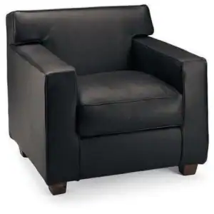 Jean-Michel Frank - Fauteuil en cuir noir
