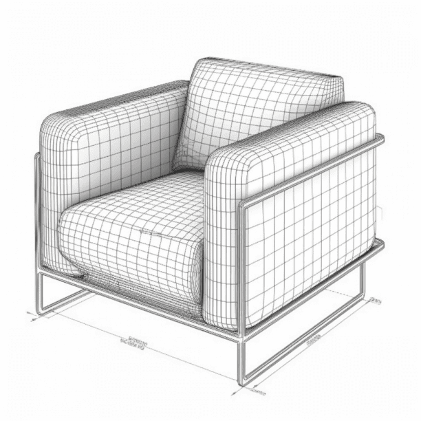 Modèle 3D de fauteuil design